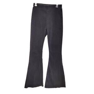 Altar'd State Pull On Raw Hem Flared Leg Jeggings High Rise Black Womens Size L